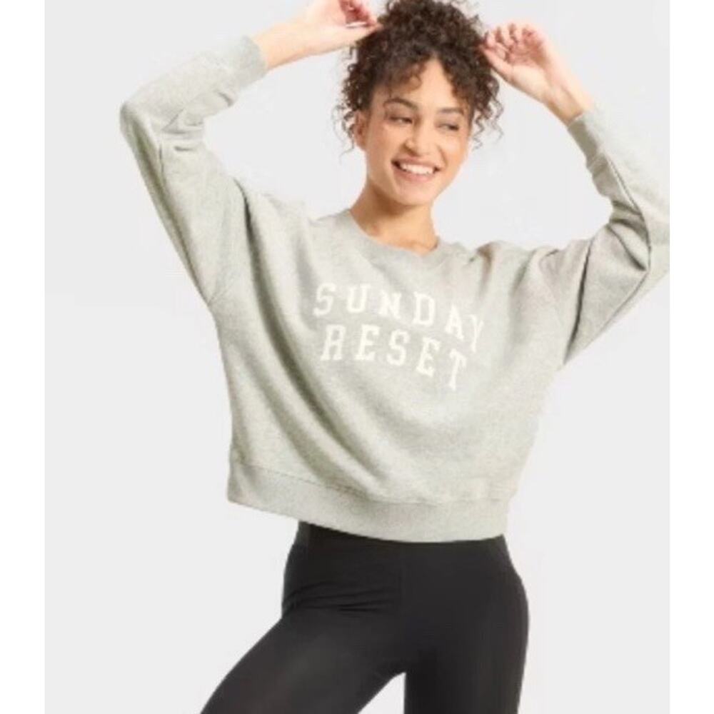 All in Motion Grey "Sunday Best" Cozy Crewneck Sweatshirt – Size XL– NWT